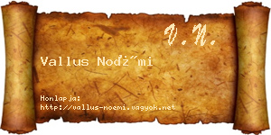 Vallus Noémi névjegykártya