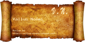 Vallus Noémi névjegykártya